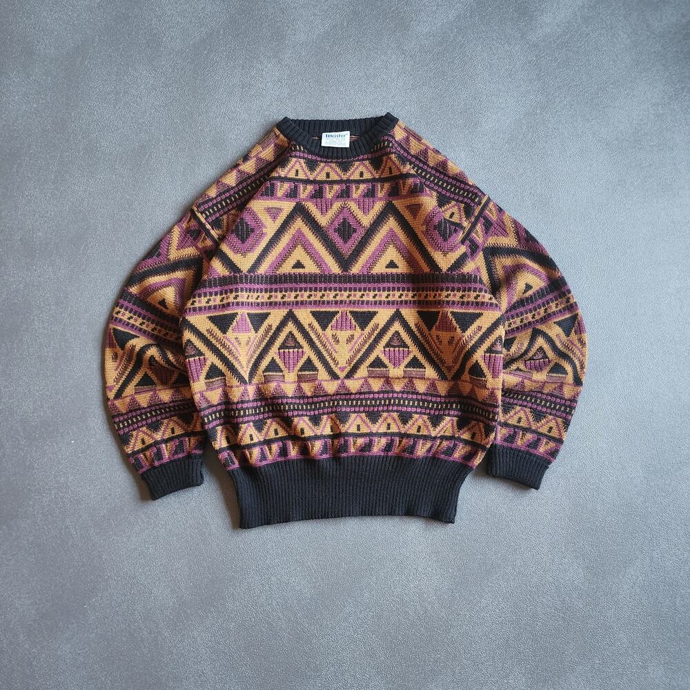 Vintage 90's Meister Wool Acrylic Knit Abstract Grandpa Sweater XL